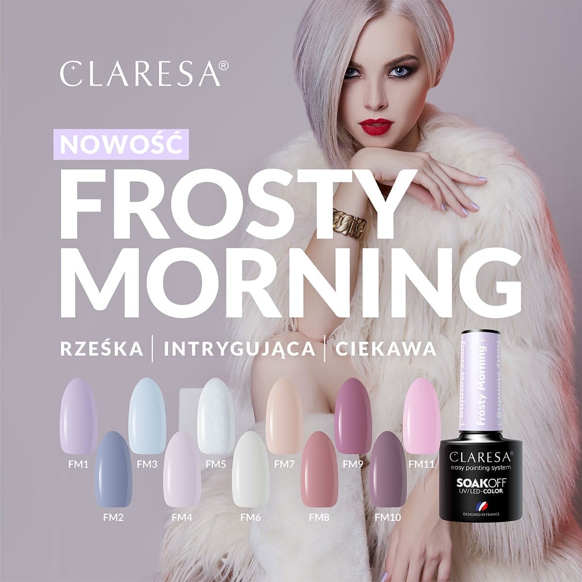 JustNails.pl JustNails Produkty do paznokci CLARESA Lakier hybrydowy Frosty Morning 2 5g Lakiery hybrydowe