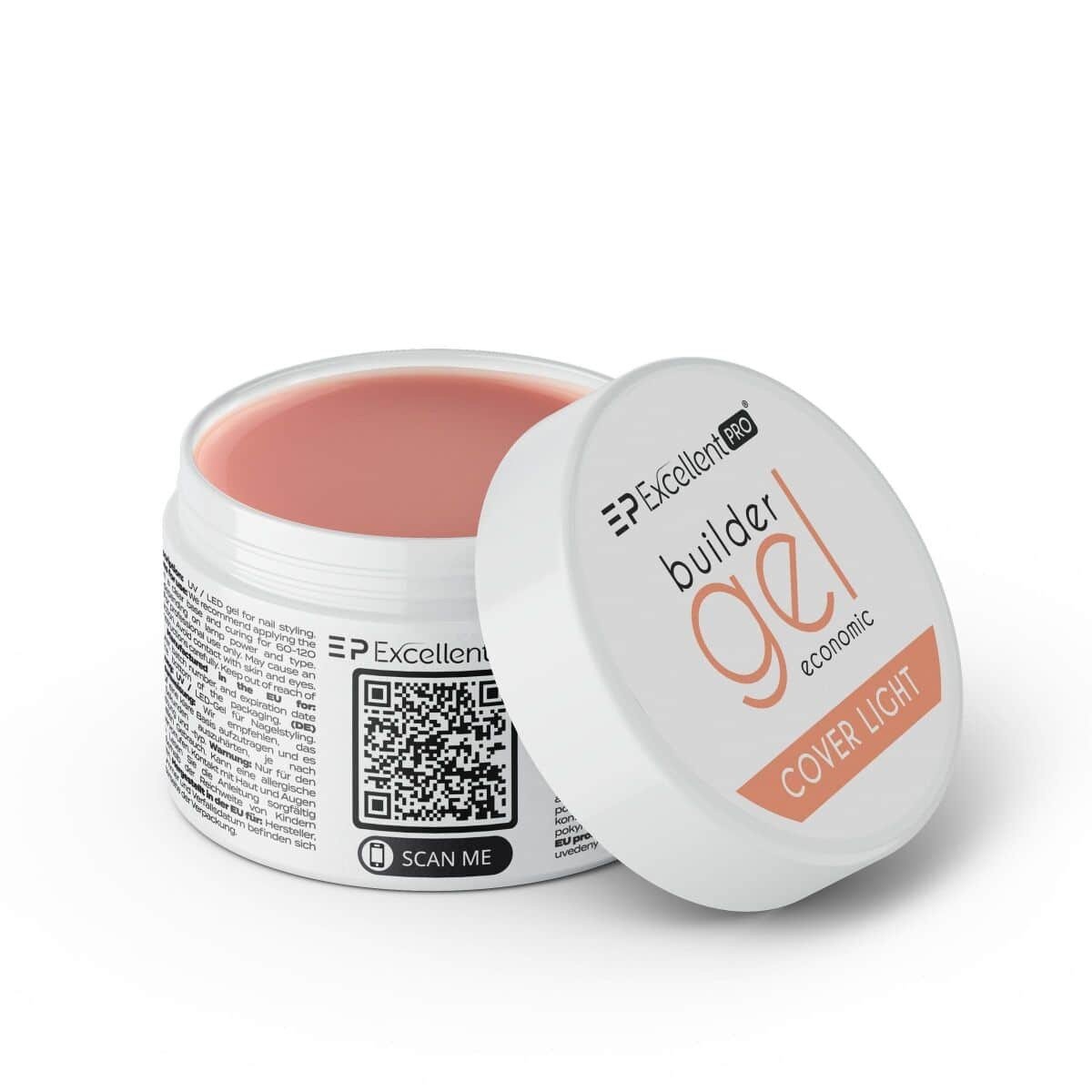 JustNails.pl JustNails Produkty do paznokci EXCELLENT PRO Żel budujący Builder Gel Economic Cover Light 15g Żele budujące