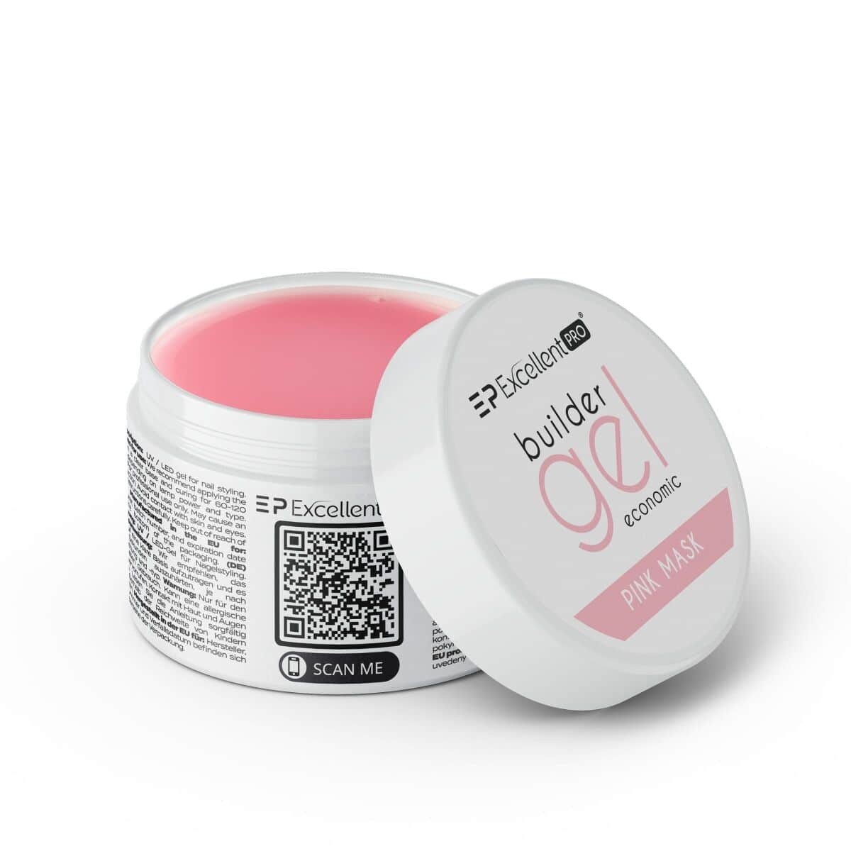 JustNails.pl JustNails Produkty do paznokci EXCELLENT PRO Żel budujący Builder Gel Economic Pink Mask 50g Żele budujące