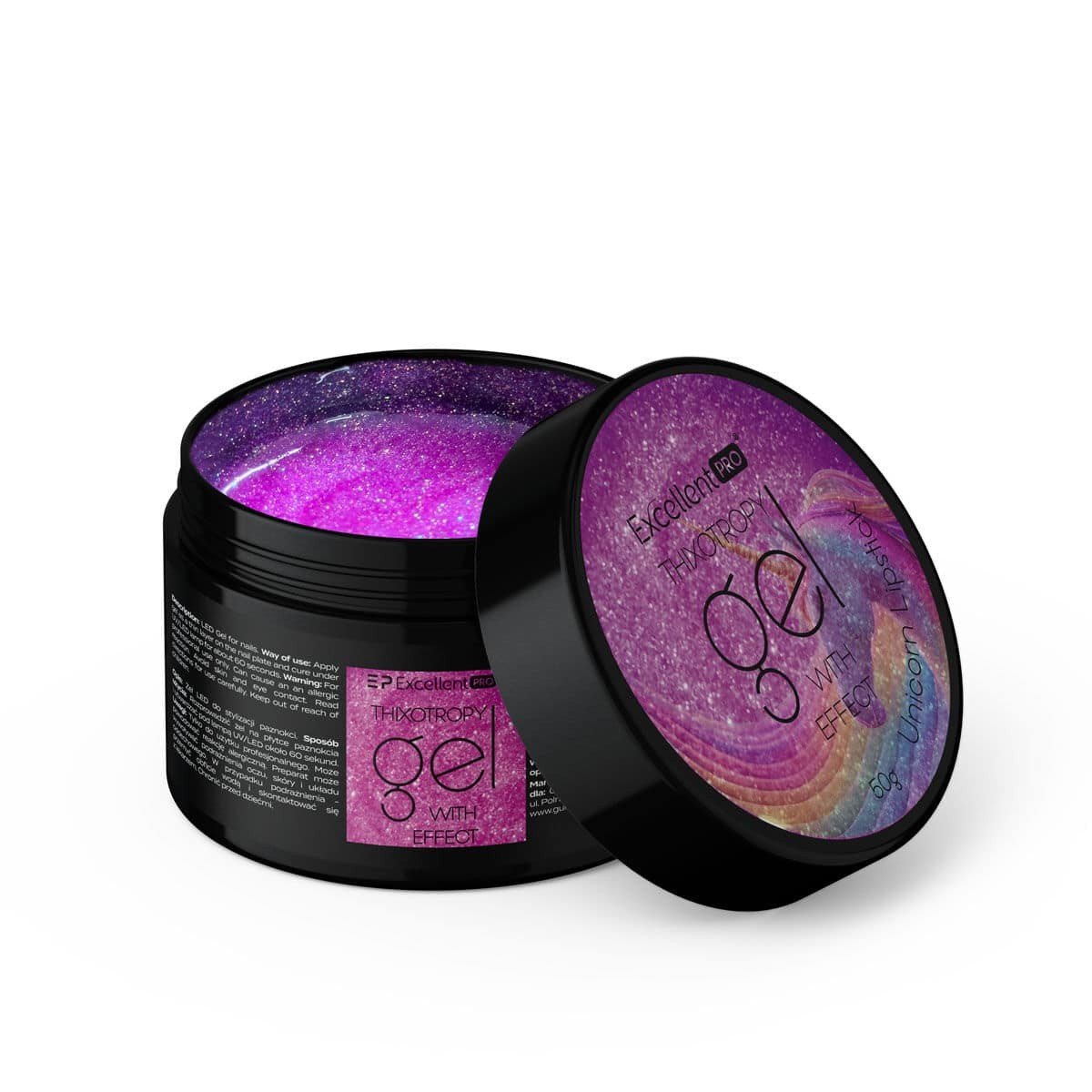JustNails.pl Produkty do paznokci EXCELLENT PRO Żel budujący Thixotropy gel with effect Unicorn Lipstick 50g Żele budujące