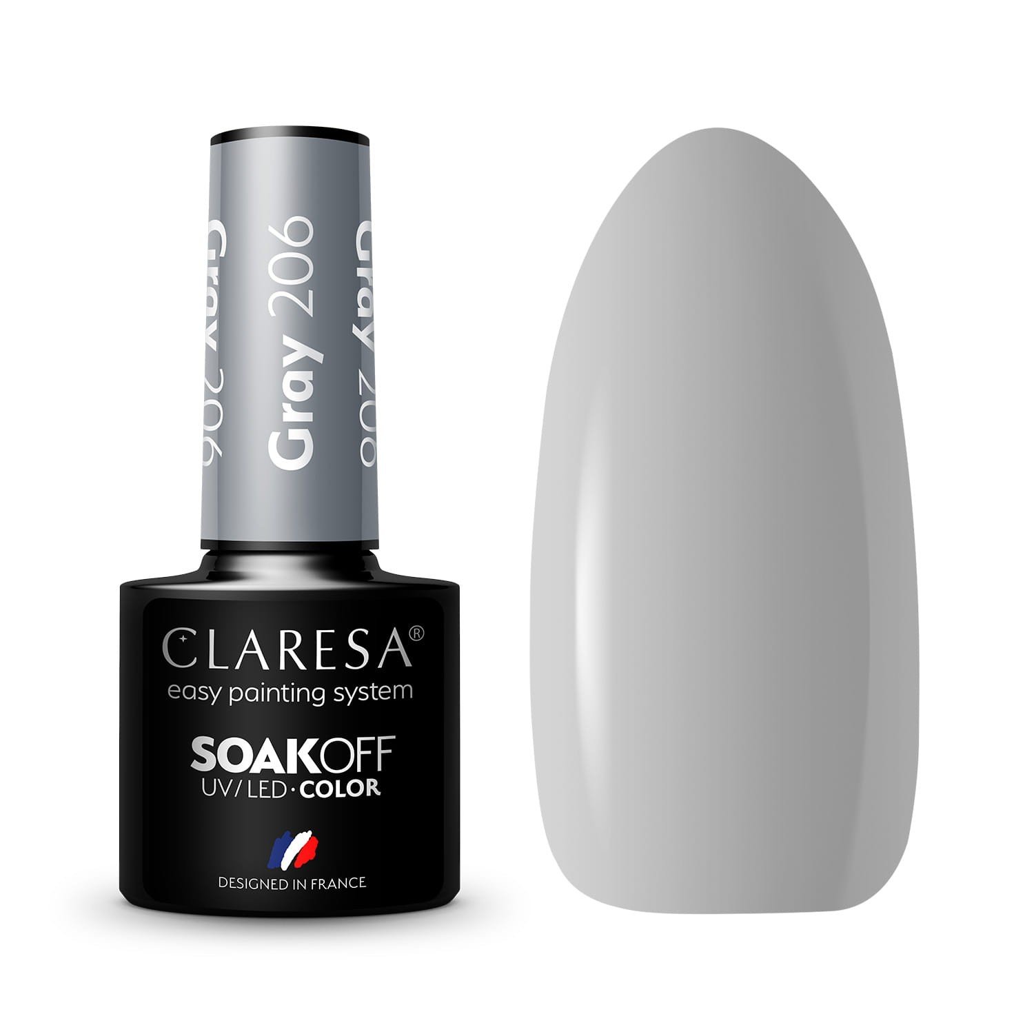 JustNails.pl JustNails Produkty do paznokci CLARESA Lakier hybrydowy Gray 206 5g Lakiery hybrydowe