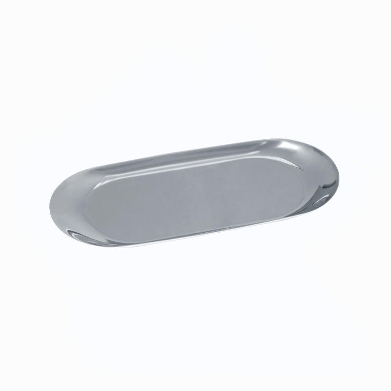 JustNails.pl Produkty do paznokci ÉCLAIR Metalowa tacka pomocnicza Mała Srebrna Tacka 18x8