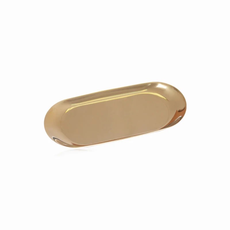 JustNails.pl Produkty do paznokci ÉCLAIR Metalowa tacka pomocnicza Mała Złota Tacka  18x8