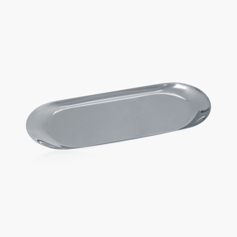 JustNails.pl Produkty do paznokci ÉCLAIR Metalowa tacka pomocnicza Srebrna Tacka 23x9