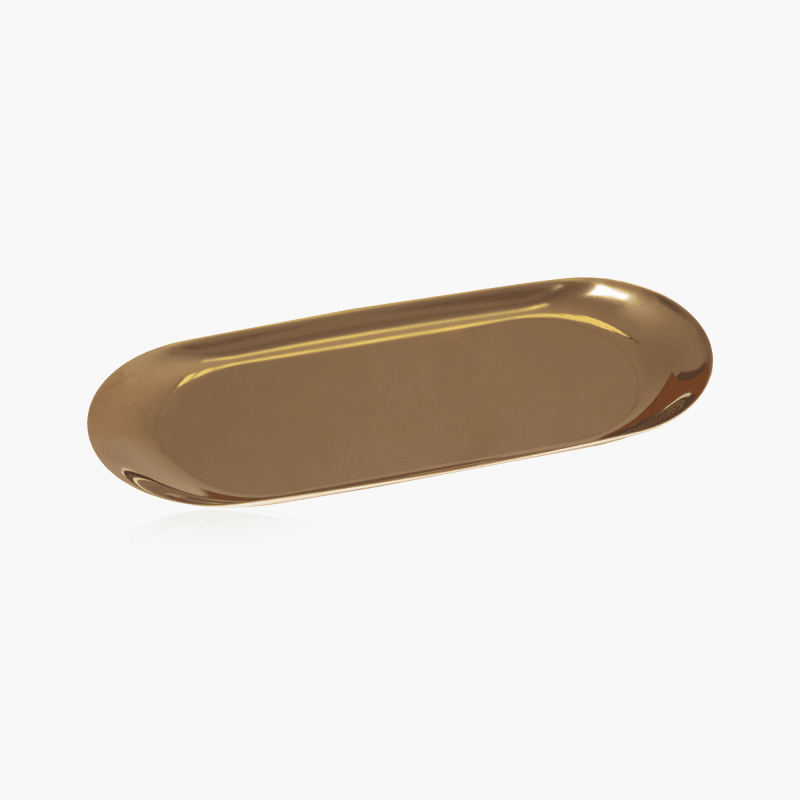 JustNails.pl Produkty do paznokci ÉCLAIR Metalowa tacka pomocnicza Złota Tacka  23x9