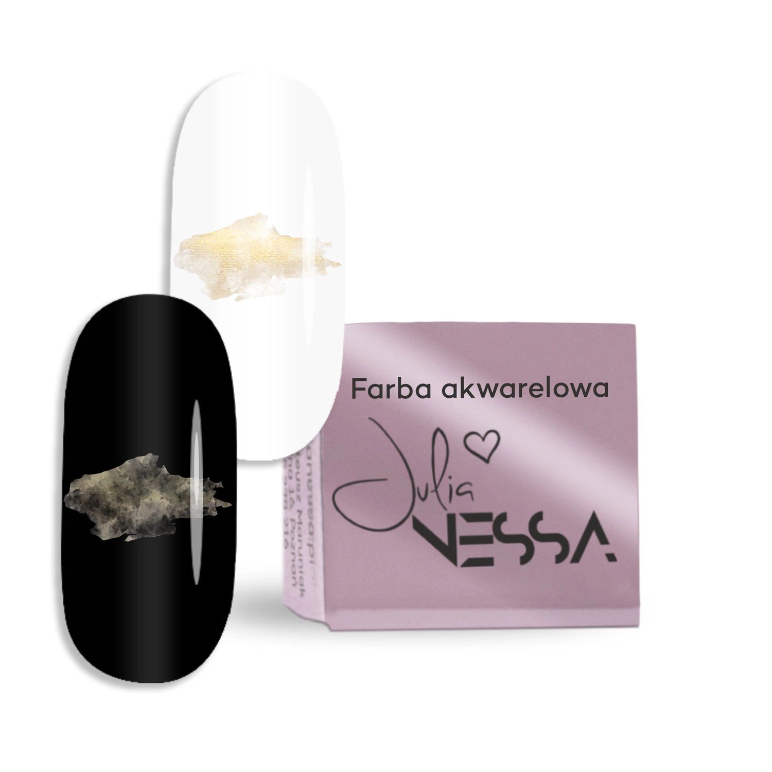 JustNails.pl Produkty do paznokci JULIA NESSA Farba akwarelowa AquaNess Brokatowa złota 1