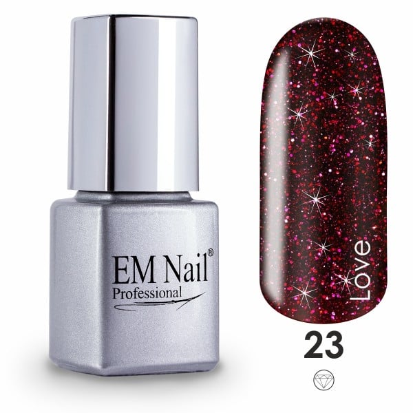 JustNails.pl Produkty do paznokci EM NAIL Lakier hybrydowy  Flashy Love 23 6ml