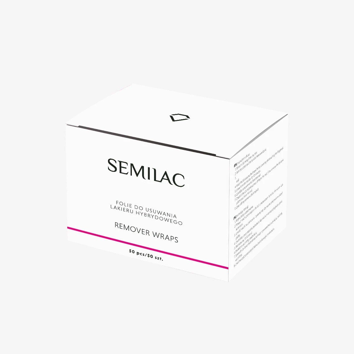 JustNails.pl Produkty do paznokci SEMILAC Folie do usuwania lakieru hybrydowego Remover Wraps 50 szt.