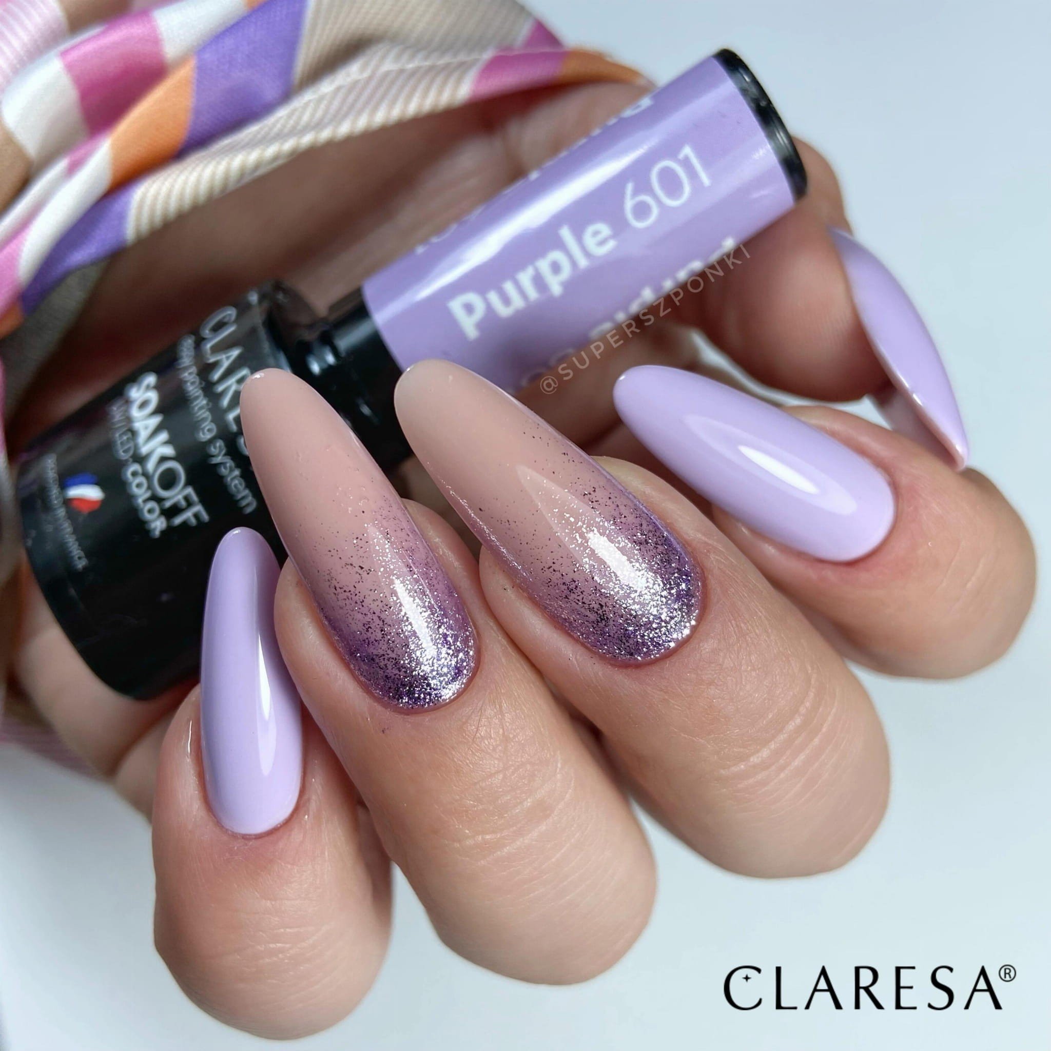 JustNails.pl JustNails Produkty do paznokci CLARESA Lakier hybrydowy Purple 601 5g Lakiery hybrydowe