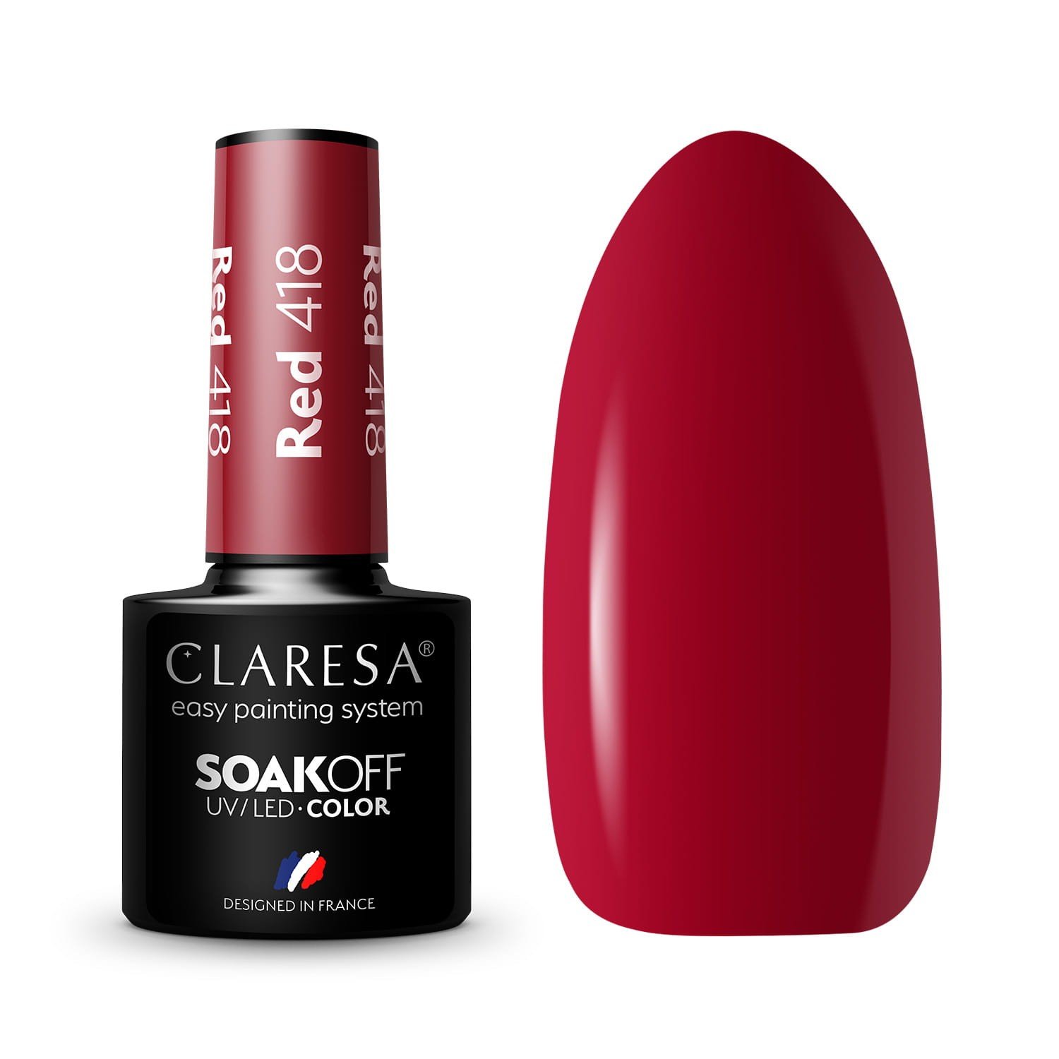 JustNails.pl JustNails Produkty do paznokci CLARESA Lakier hybrydowy Red 418 5g Lakiery hybrydowe