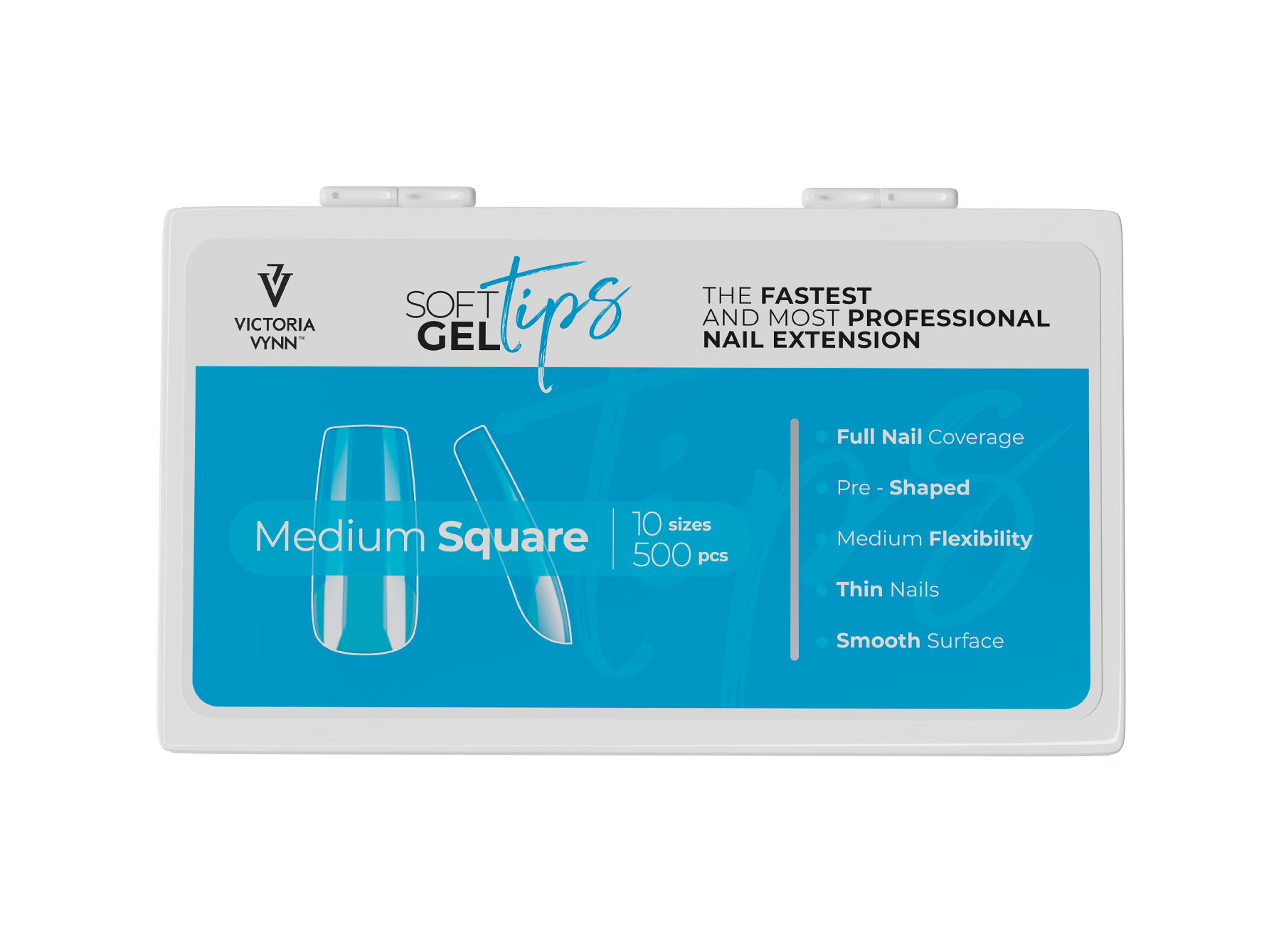 JustNails.pl VICTORIA VYNN Tipsy akrylowe Soft Gel Tips Medium Square 500 szt.