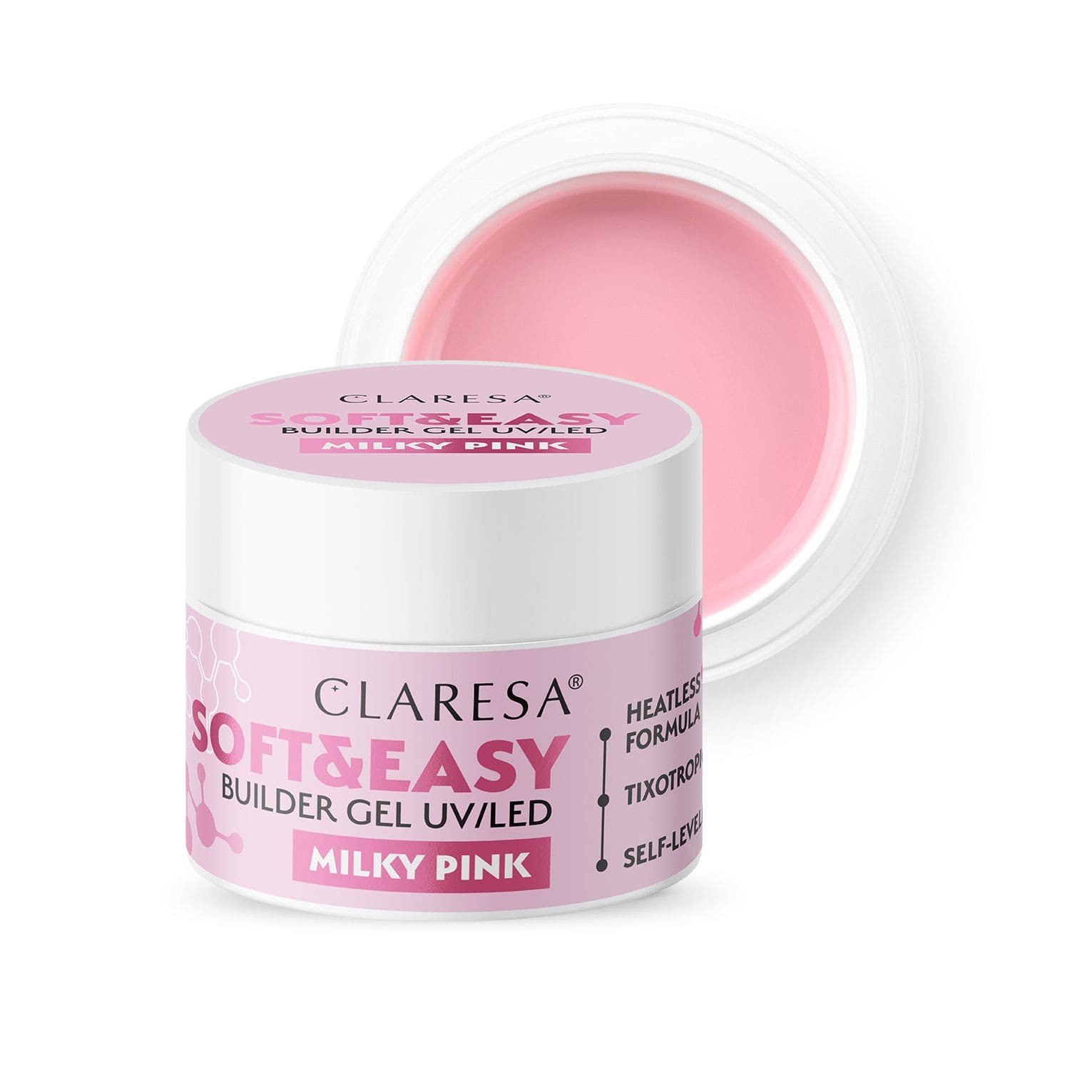 JustNails.pl JustNails Produkty do paznokci CLARESA Żel budujący Soft&Easy Milky Pink 90g Żele budujące