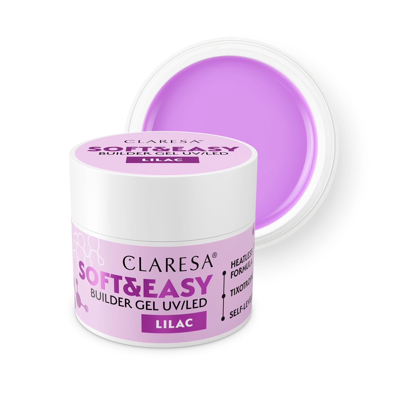 JustNails.pl JustNails Produkty do paznokci CLARESA Żel budujący Soft&Easy Lilac 90g Żele budujące