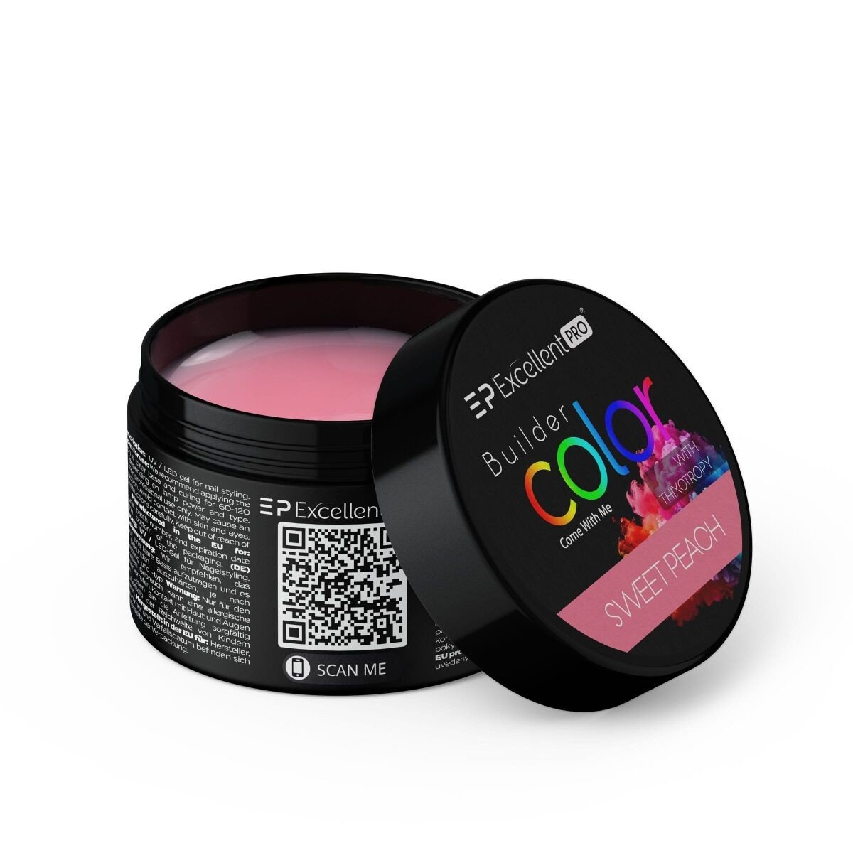 JustNails.pl JustNails EXCELLENT PRO Żel budujący Builder Color With Thixotropy Pastel Sweet Peach 15g