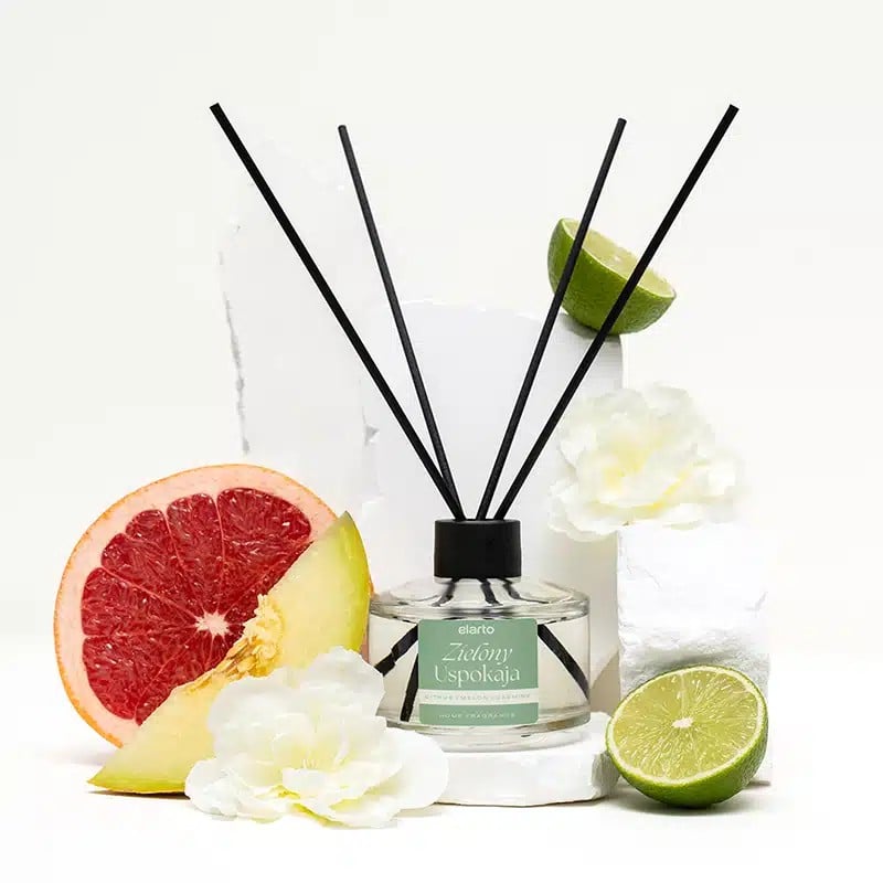 JustNails.pl JustNails ELARTO Dyfuzor zapachowy z patyczkami Zielony Uspokaja 100ml