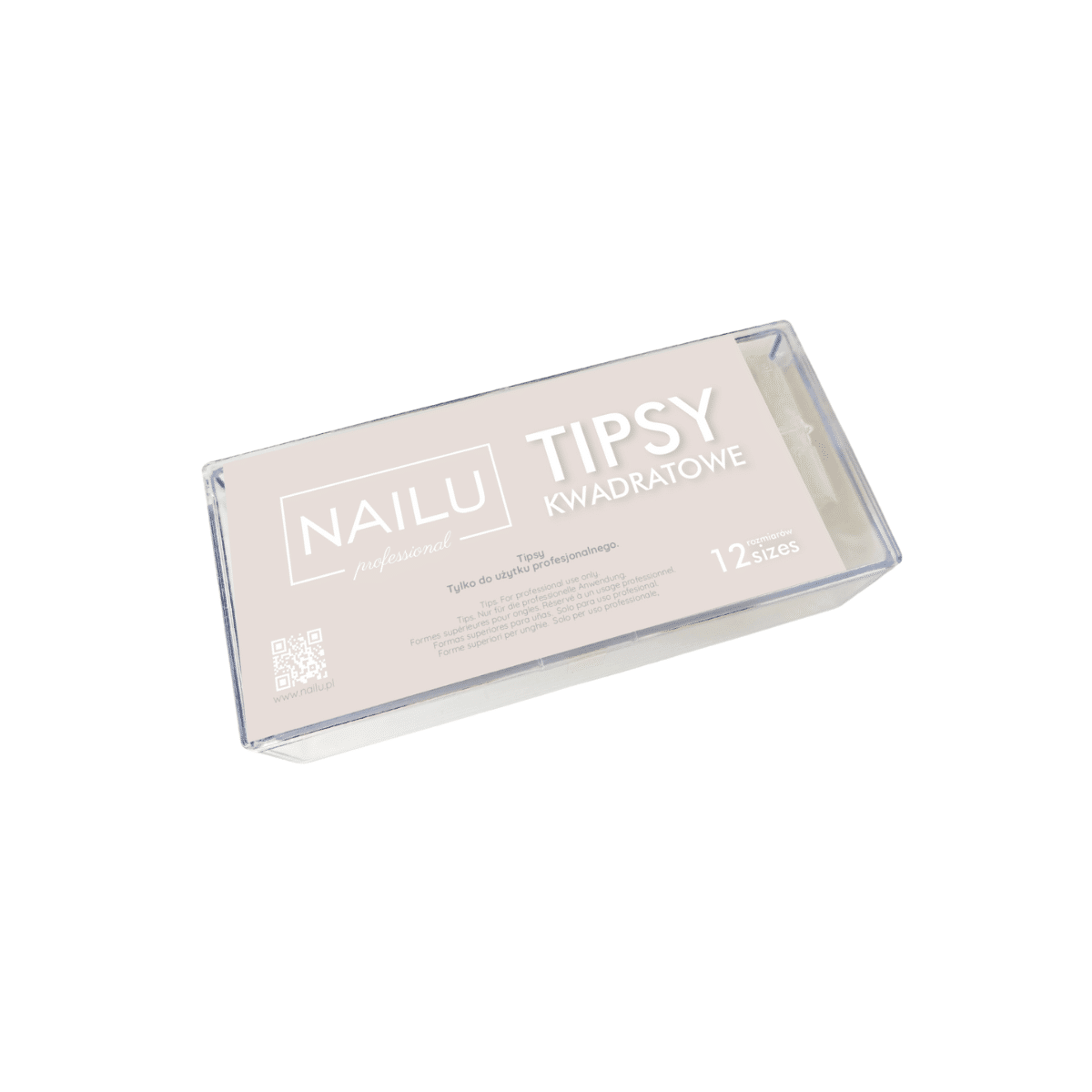 JustNails.pl JustNails NAILU Tipsy kwadratowe przezroczyste - 12 rozmiarów 504szt.