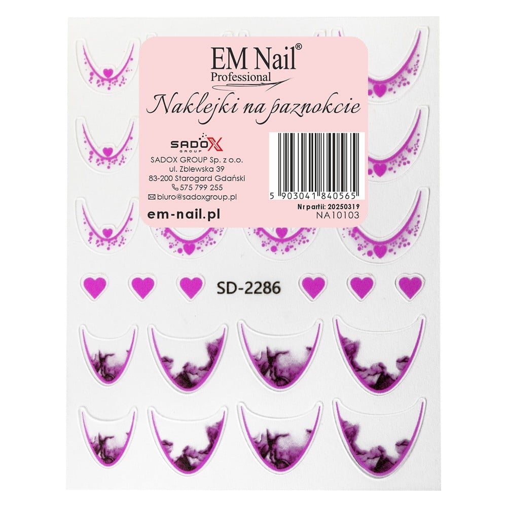 JustNails.pl JustNails EM NAIL Naklejki na paznokcie SD-2286