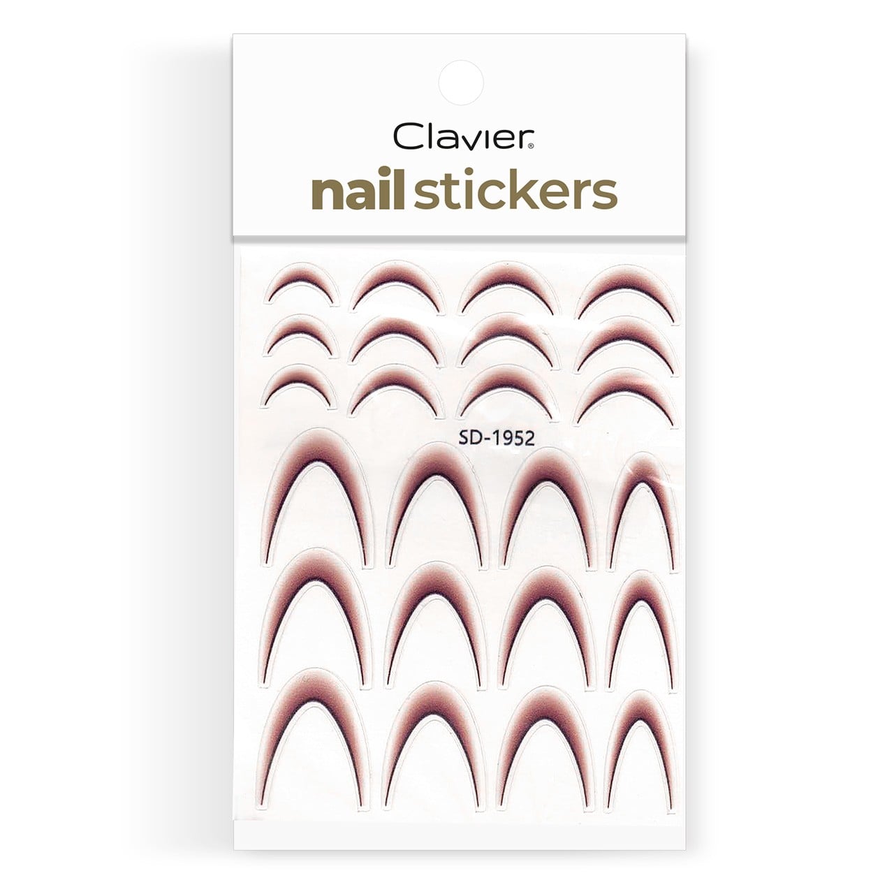 JustNails.pl Produkty do paznokci CLAVIER Naklejki samoprzylepne na paznokcie French Ombre białe SD-1952 bordo