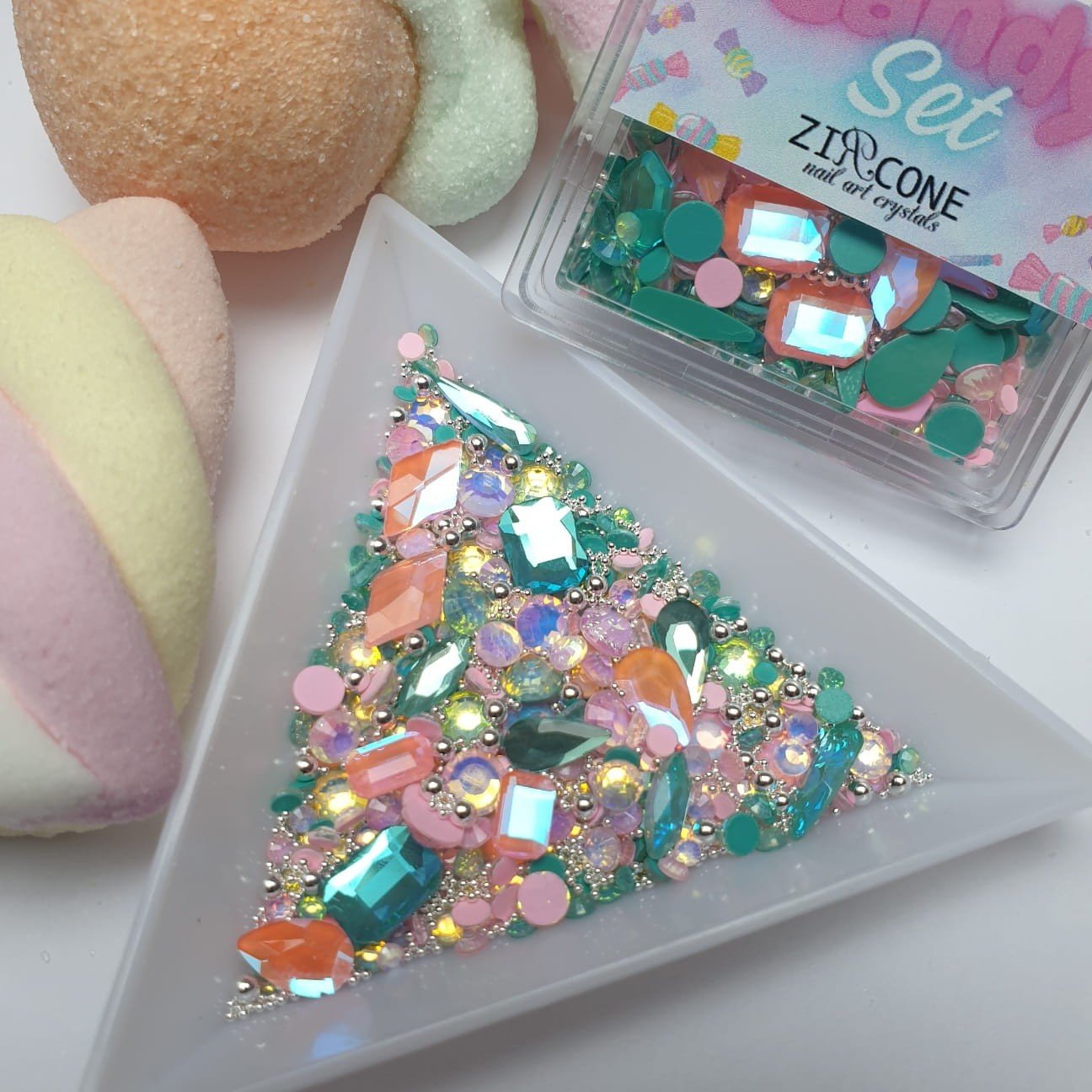 JustNails.pl JustNails ZIRCONE Set Biżuteryjny Candy Pink Mojito 8g