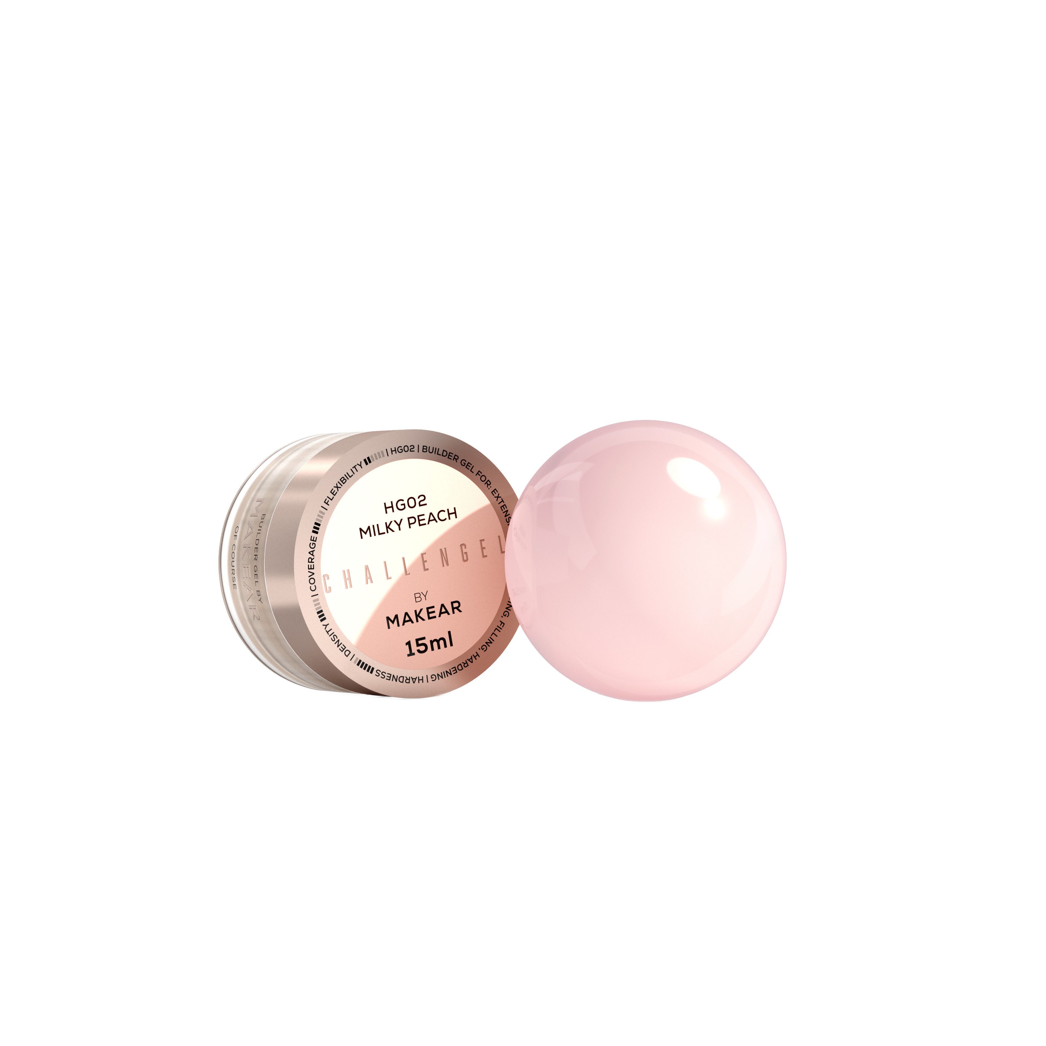 JustNails.pl JustNails MAKEAR Żel budujący ChallenGel HG02 Milky Peach  15ml