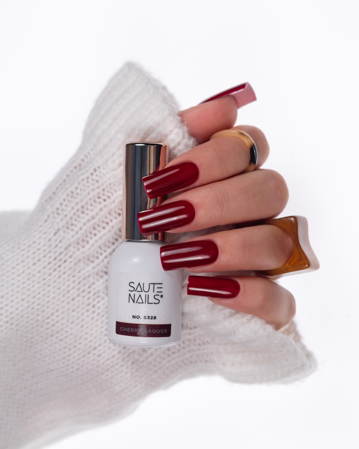 JustNails.pl JustNails SAUTE NAILS Lakier hybrydowy Breeze Of Changes S328 Cherry Laquer 8ml