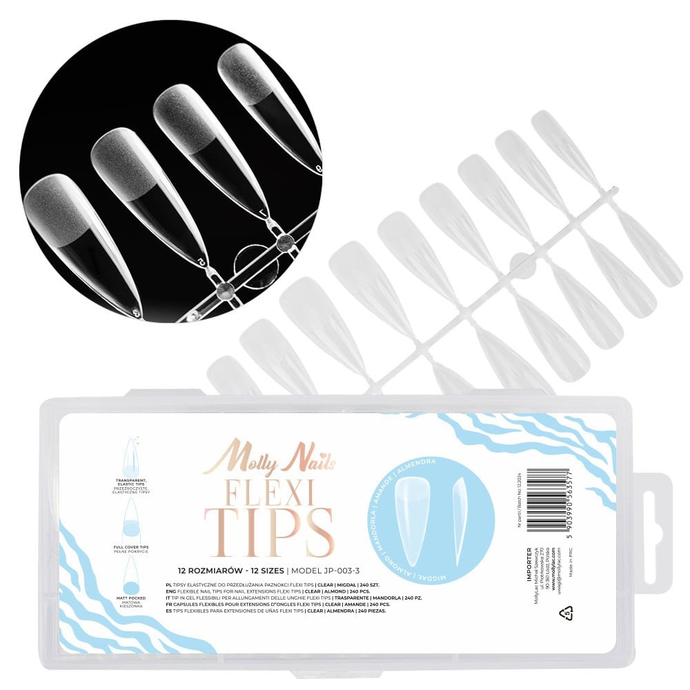 JustNails.pl JustNails MOLLY NAILS Tipsy do szybkiego przedłużania Flexi Tips migdał 240 szt.