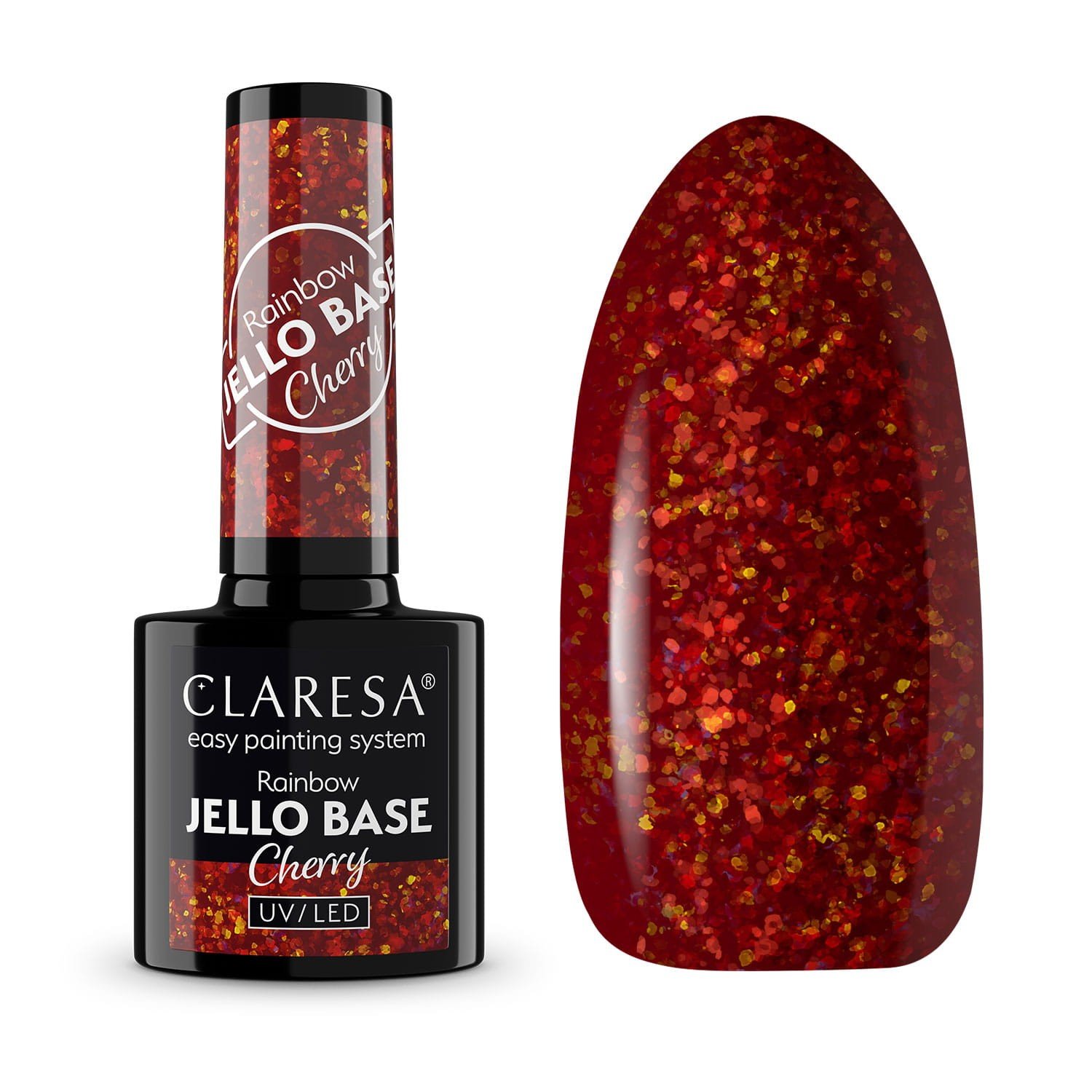 JustNails.pl JustNails Produkty do paznokci CLARESA Baza Rainbow Jello Base Cherry 5g Bazy
