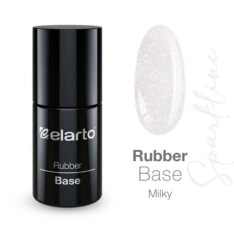 JustNails.pl JustNails Produkty do paznokci ELARTO Baza kauczukowa Rubber Base Sparkline Milky 7ml Bazy