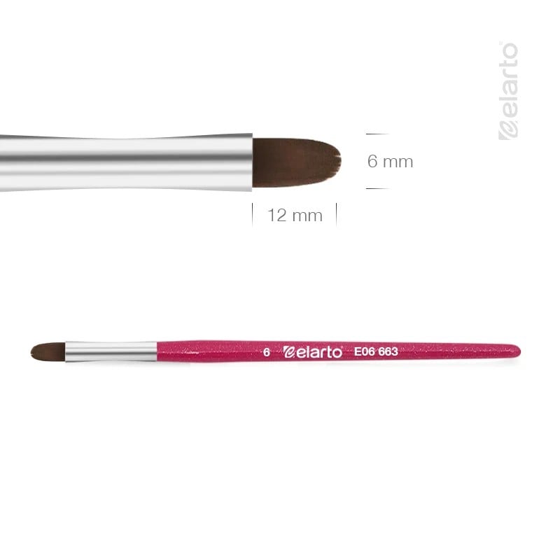 JustNails.pl JustNails Produkty do paznokci ELARTO Pędzel do żelu E06 663 zaokrąglony różowy Narzędzia