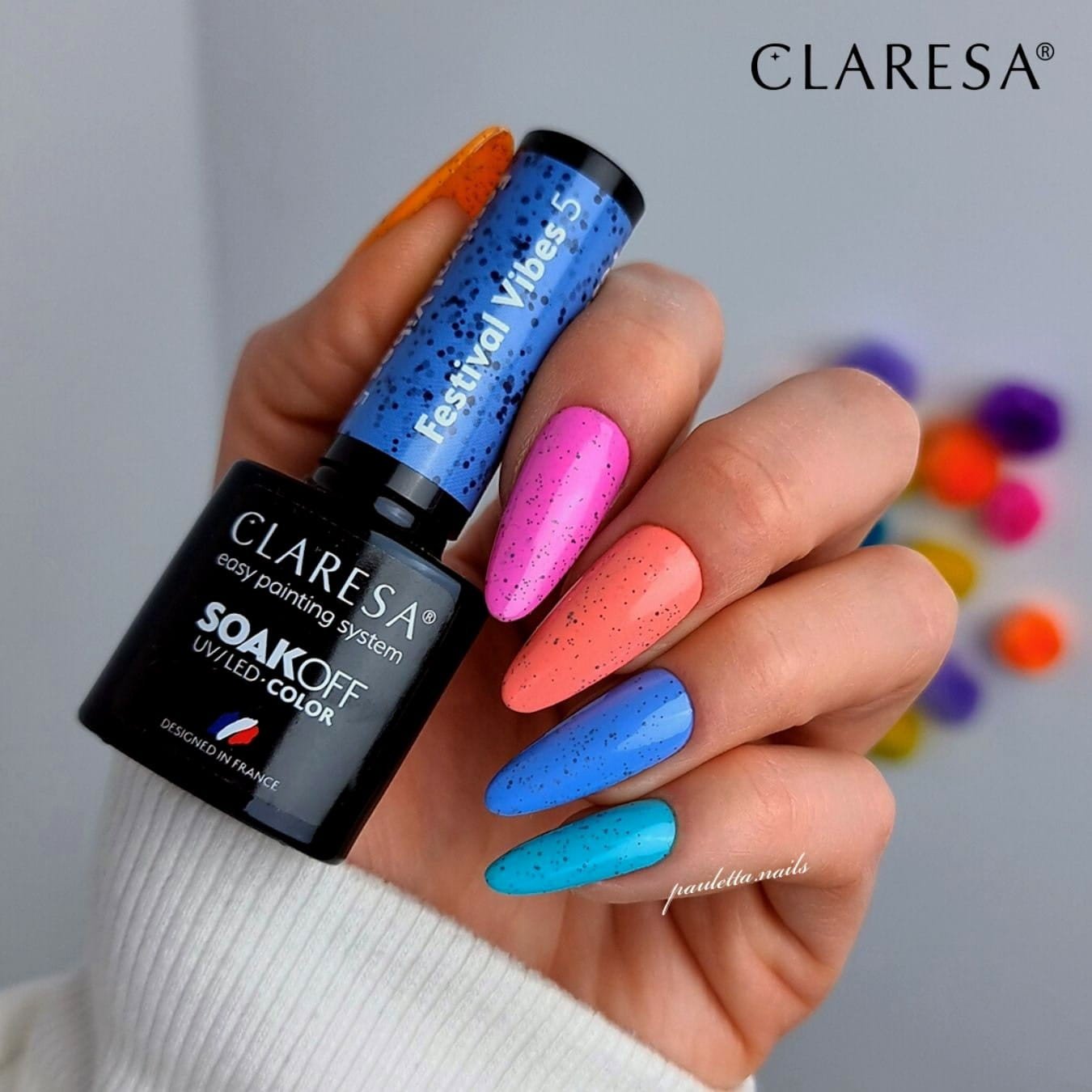 JustNails.pl JustNails Produkty do paznokci CLARESA Lakier hybrydowy Festival Vibes 5 5g Lakiery hybrydowe