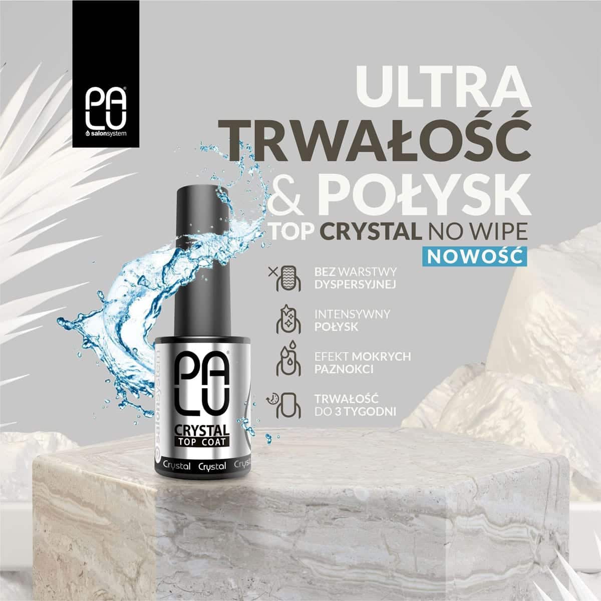 Nail powder PALU CRYSTAL GLASS 2 red 1 - buy in Poland
