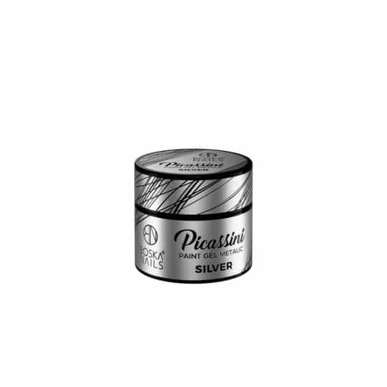 BOSKA NAILS - Żel do zdobień - Picassini Paint Gel Silver - 5ml