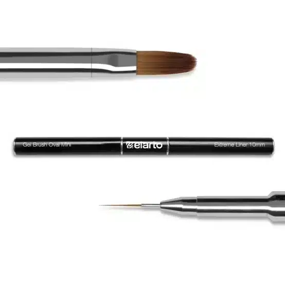ELARTO - Pędzel dwustronny - Gel Brush Oval Mini + Extreme Liner 10mm