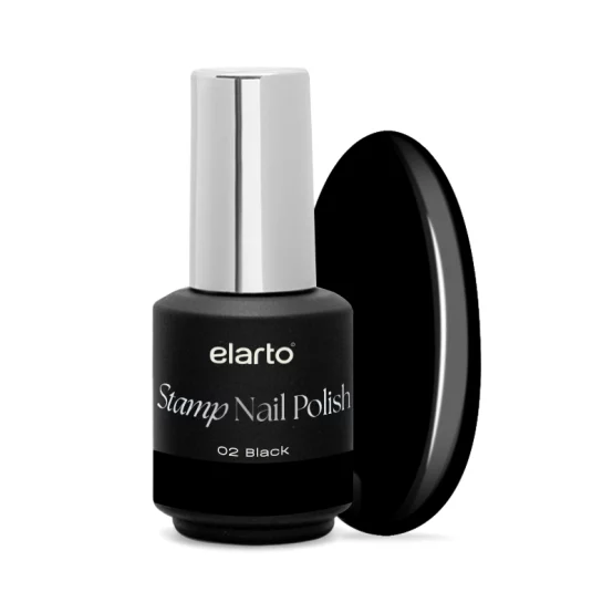 ELARTO - Lakier do stempli - Stamp Nail Polish - 02 Black - 7ml