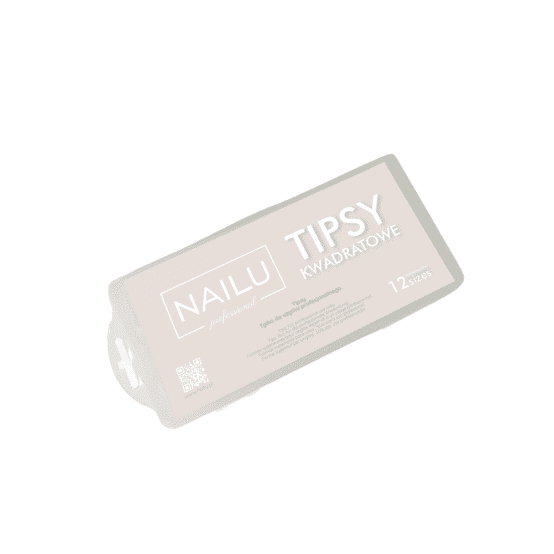 NAILU - Tipsy kwadratowe mleczne - 12 rozmiarów - 240szt.