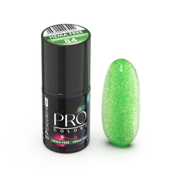 EXCELLENT PRO - Lakier hybrydowy - PRO Colors HemaFree - 084 MERMAID GREEN - 7g