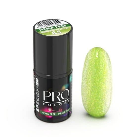 EXCELLENT PRO - Lakier hybrydowy - PRO Colors HemaFree - 085 MERMAID YELLOW - 7g