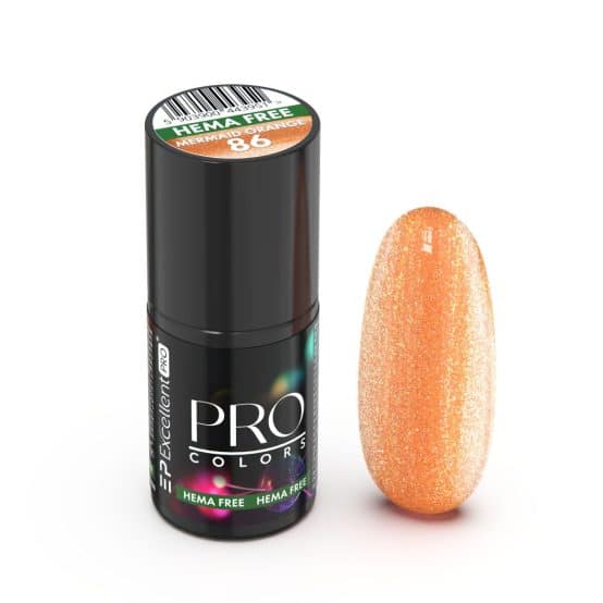 EXCELLENT PRO - Lakier hybrydowy - PRO Colors HemaFree - 086 MERMAID ORANGE - 7g