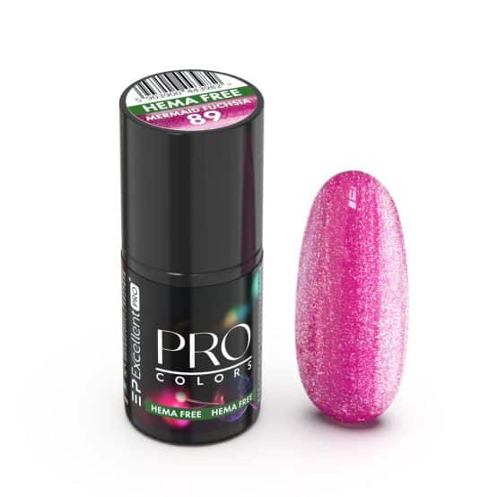 EXCELLENT PRO - Lakier hybrydowy - PRO Colors HemaFree - 089 MERMAID FUCHSIA - 7g