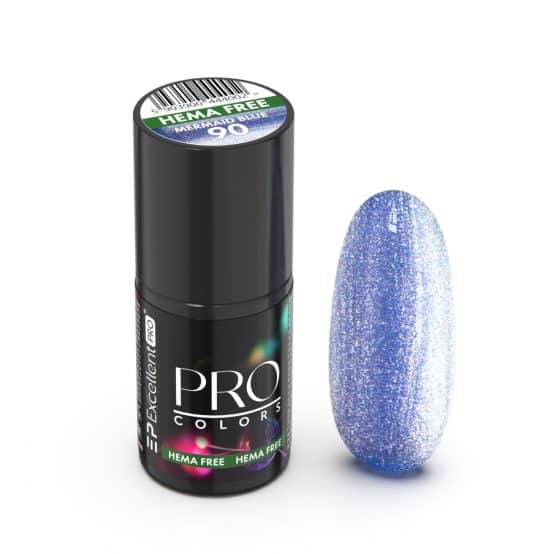EXCELLENT PRO - Lakier hybrydowy - PRO Colors HemaFree - 090 MERMAID BLUE - 7g