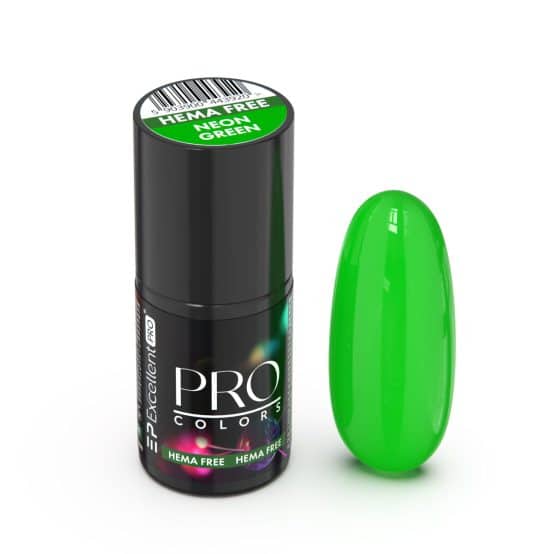 EXCELLENT PRO - Lakier hybrydowy - PRO Colors HemaFree 55 NEON GREEN (BASIC 55) - 7g
