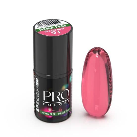 EXCELLENT PRO - Lakier hybrydowy - PRO Colors HemaFree - 091 GLASSY PINK - 7g